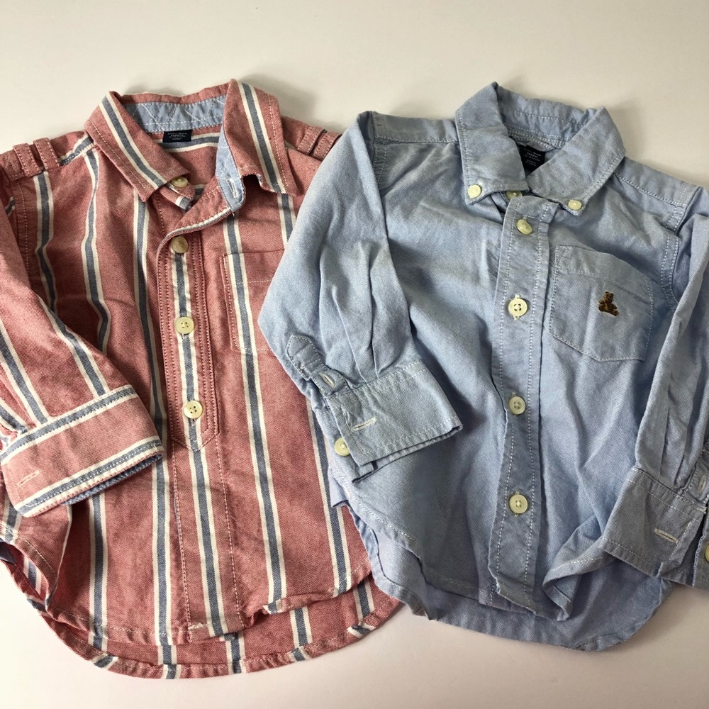 Set of 2 Baby Gap Button Front Shirts Striped 577